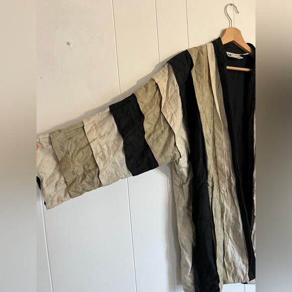 Vintage yak magik cotton linen layering jacket multi layer black neutral shacket - Picture 2 of 9